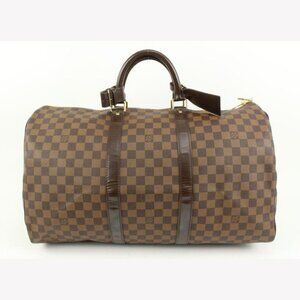 Louis Vuitton Damier Ebene Keepall 50 Boston Duffle Bag 78lz422s